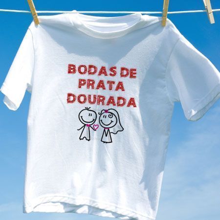 Camiseta Bodas De Prata Dourada