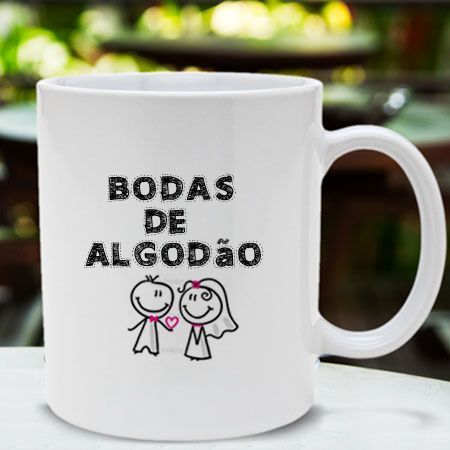 Caneca Bodas de algodao