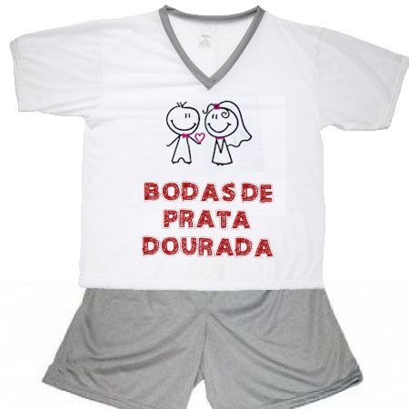 Pijama Bodas De Prata Dourada