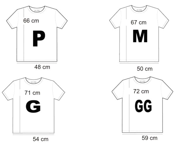 Medidas Camiseta Masculina Personalizada