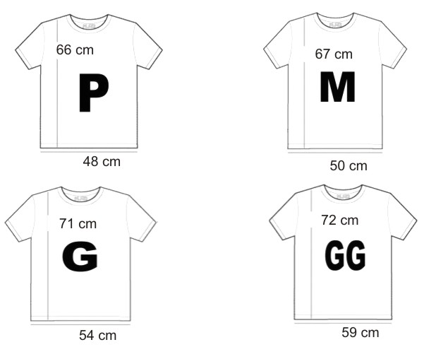 Medidas Camiseta Masculina Personalizada