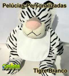 Tigre Branco de Pelúcia Personalizado