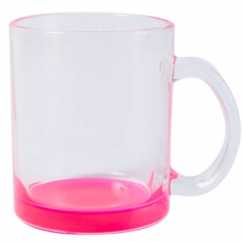 Caneca Vidro fundo Rosa